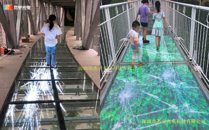 商场3d玻璃栈道特效透明屏